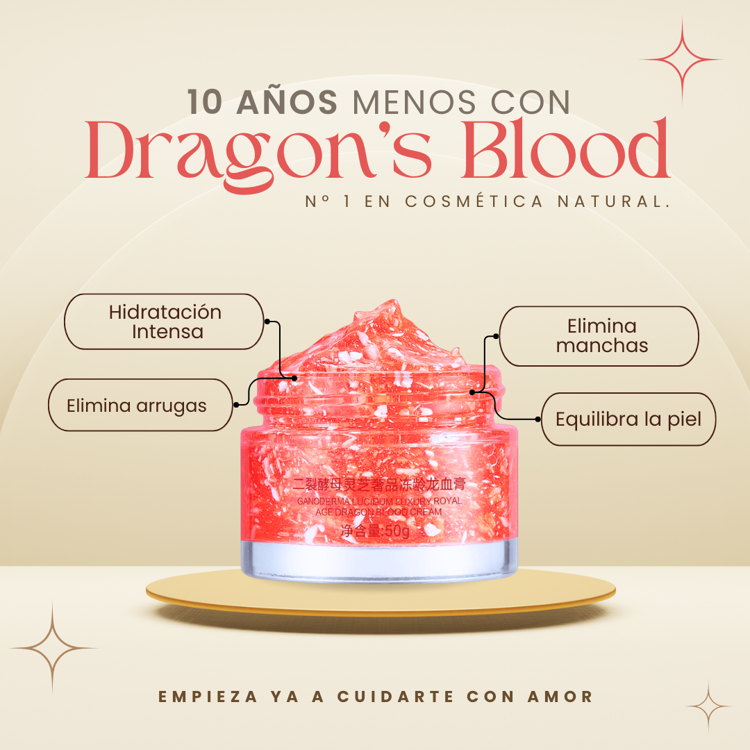 Crema facial rejuvenecedora ¡10 Años Menos! Dragon's Blood para piel más joven y revitalizada